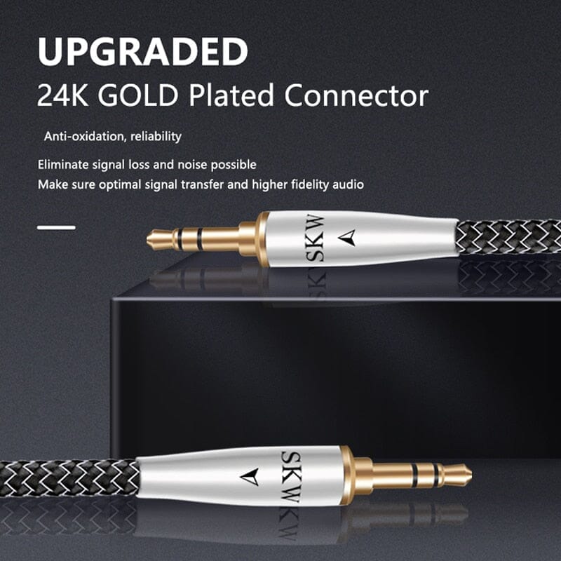 SKW WG20-02C Car Aux Audio Cable 3.5MM To 3.5MM Jack High-Purity Copper Conductor HiFiGo