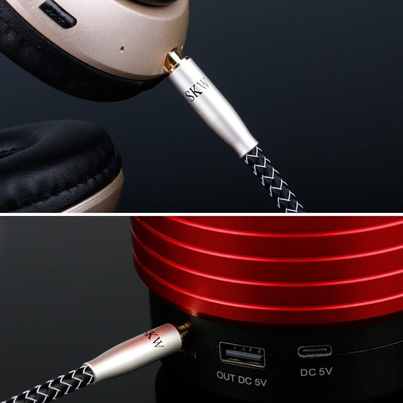 SKW WG20-02C Car Aux Audio Cable 3.5MM To 3.5MM Jack High-Purity Copper Conductor HiFiGo