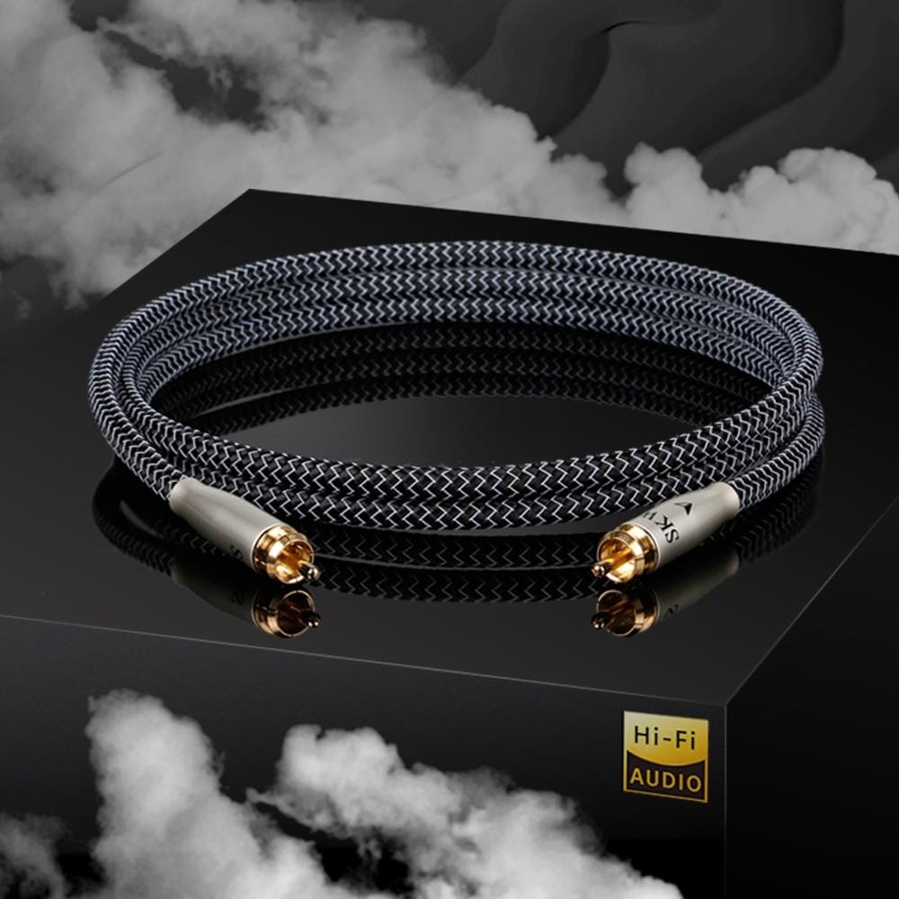 SKW WG20-03 Digital Coaxial SPDIF Audio Cable Silver Plated OCC Conductor RCA Cable Subwoofer Cord HiFiGo