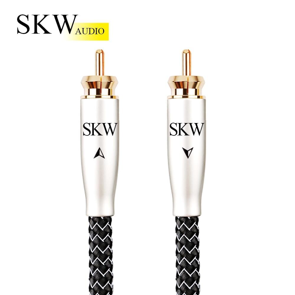 SKW WG20-03 Digital Coaxial SPDIF Audio Cable Silver Plated OCC Conductor RCA Cable Subwoofer Cord HiFiGo WG20-03 1.5m