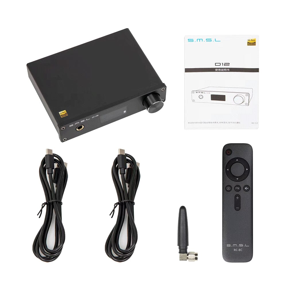 SMSL D12 AK4493S Bluetooth 5.0 USB MQA DAC & Headphone Amplifier Headphone AMP DAC HiFiGo