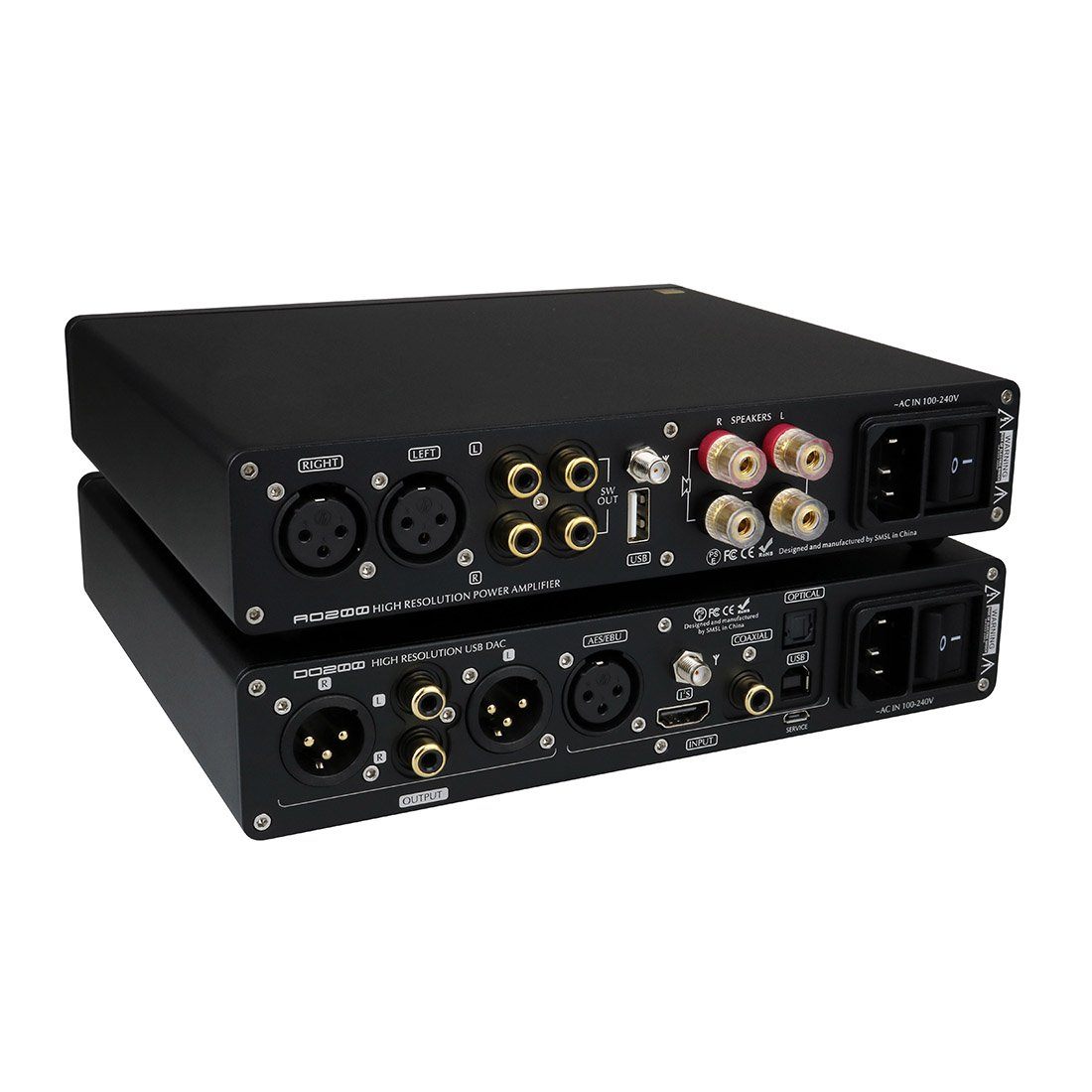 SMSL DO200 MQA DAC + AO200 Digital Power Amplifier + Cables HiFiGo