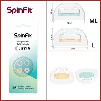 SpinFit CP1025 Universal Short Silicone Eartips for TWS 4.5 -5.5mm Nozzle HiFiGo One set with 2 Pairs (ML+ L ) 