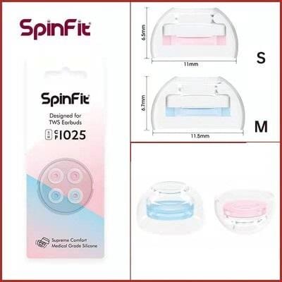 SpinFit CP1025 Universal Short Silicone Eartips for TWS 4.5 -5.5mm Nozzle HiFiGo One set with 2 Pairs ( S+M ) 