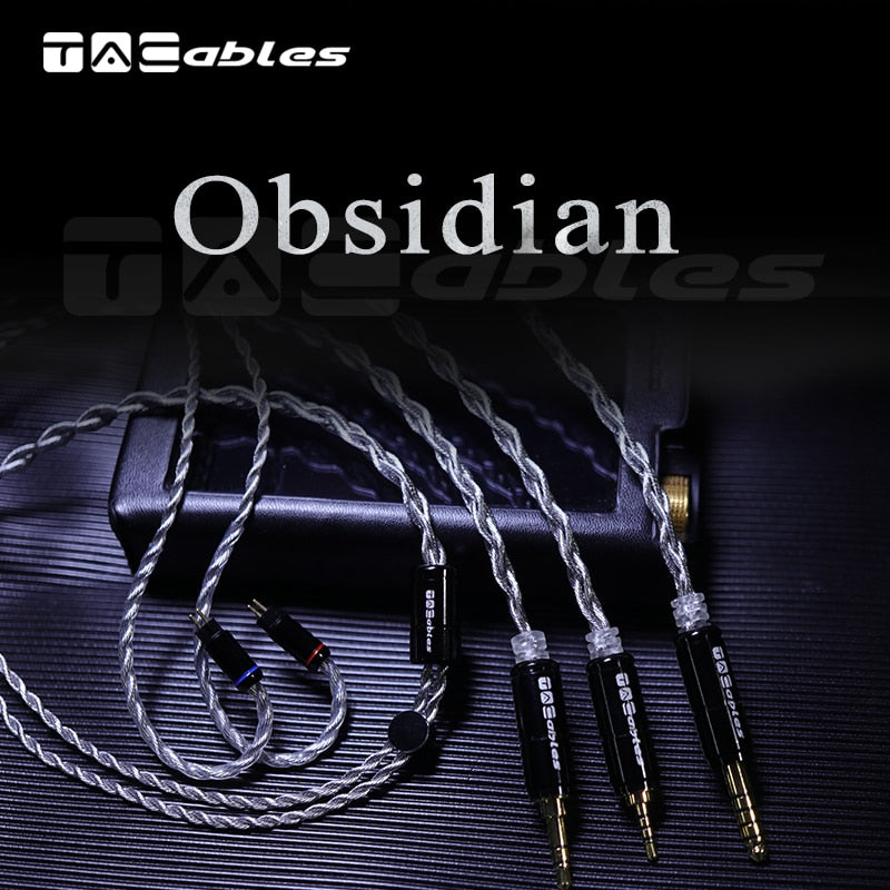 TACables Obsidian Black Litz 5N Occ & Earphone Cable 2.5 3.5 4.4 - 0.78 MMCX QDC A2DC Earphone Cable HiFiGo