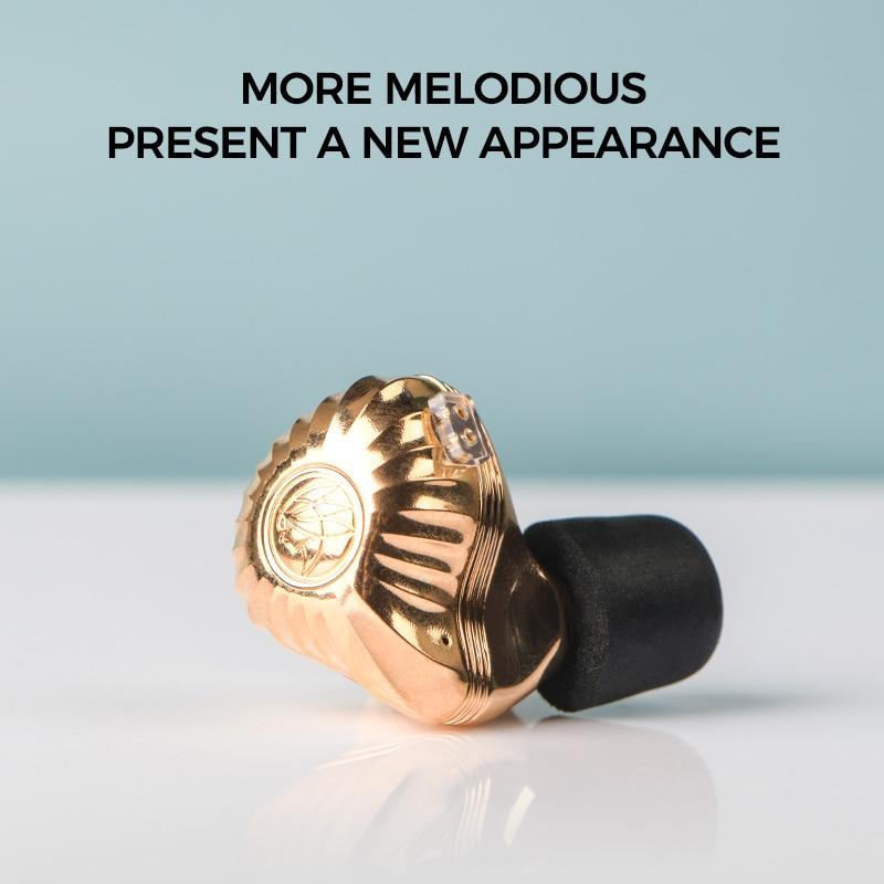 TFZ/KING RS HIFI IEM Earphones Hybrid 4nd Driver Unit Gold Diaphragm HiFiGo