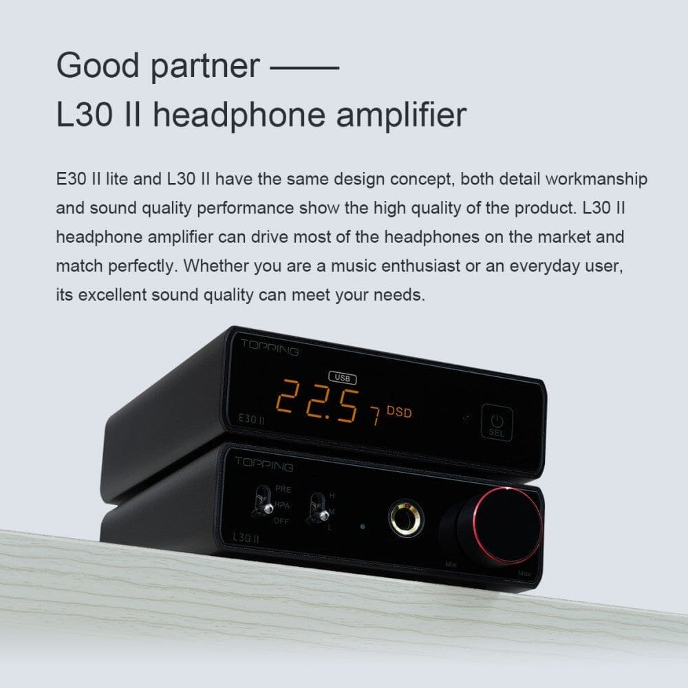 TOPPING E30 II Lite DAC + L30 II AMP + Gift RCA Cable Combo HiFiGo