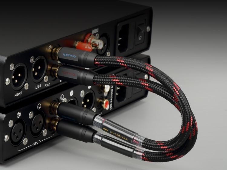 TOPPING TCR2 6N Single Crystal Copper Gold-Plated RCA Cable HiFiGo