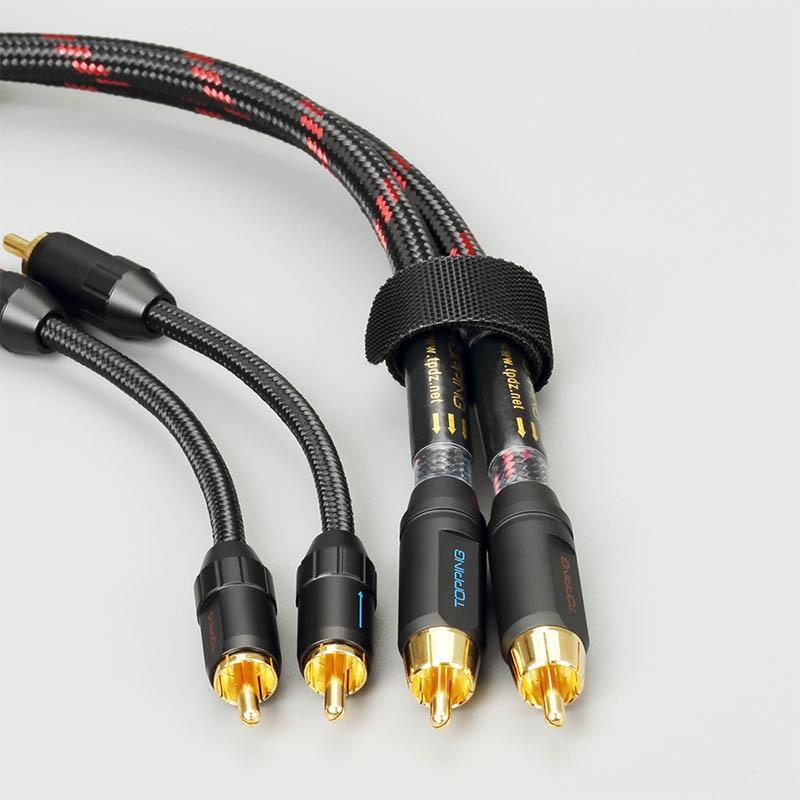 TOPPING TCR2 6N Single Crystal Copper Gold-Plated RCA Cable HiFiGo