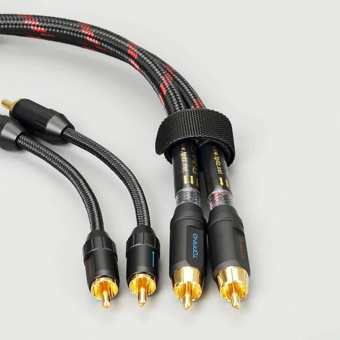 TOPPING TCR2 6N Single Crystal Copper Gold-Plated RCA Cable HiFiGo 