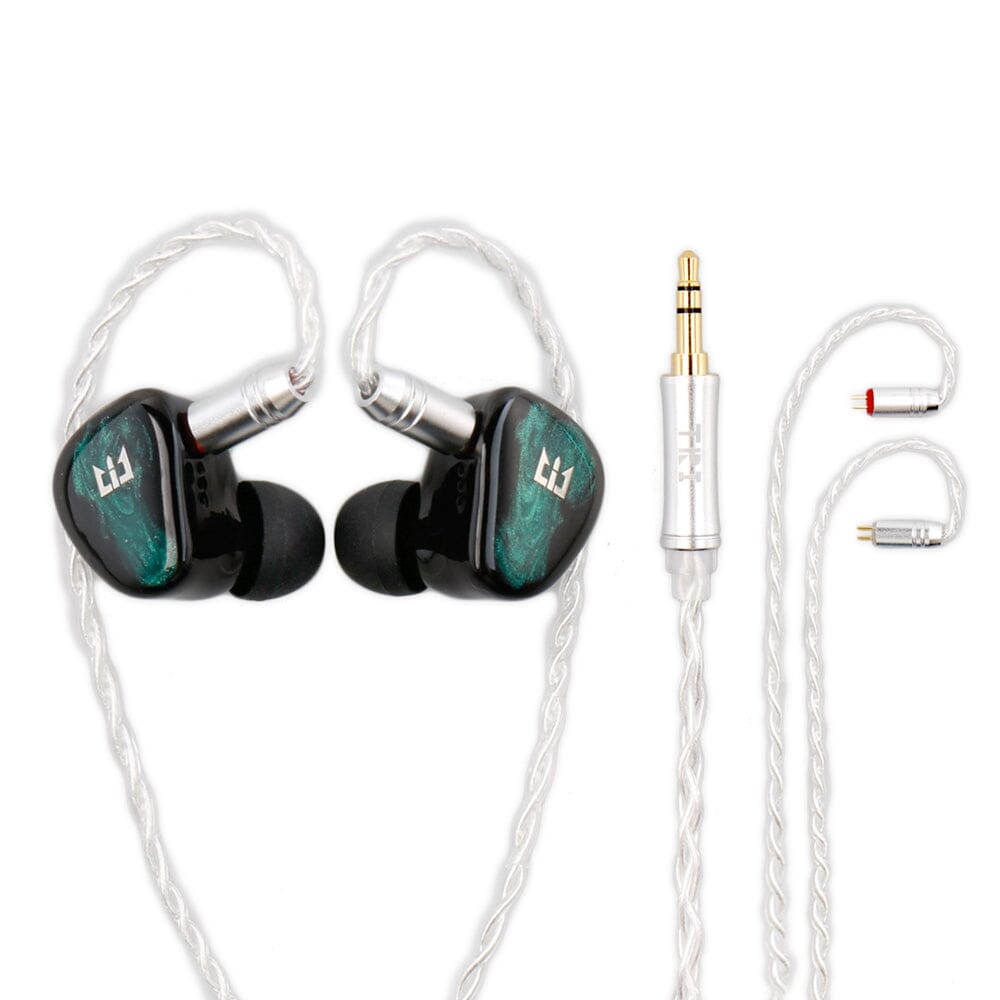 TRI Star River 2DD In-Ear Monitor 2Pin Wired Earphone HiFiGo Green 3.5mm