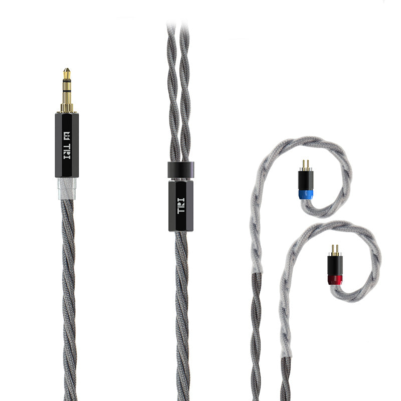 TRI Wolfram 4 Core OFC Shielding Pure Silver Upgrade Earphone Cable For TRI I3 Pro HiFiGo 2PIN 3.5mm