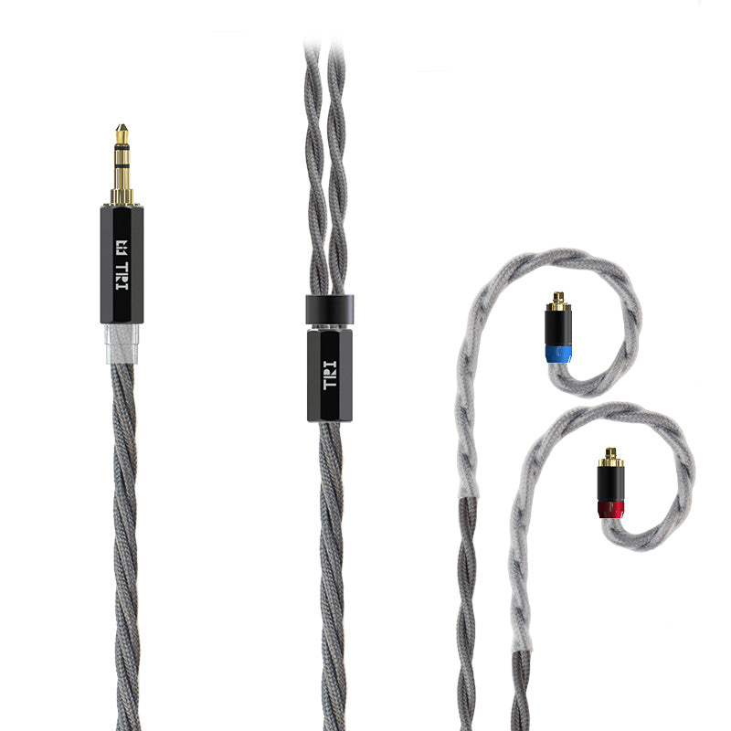 TRI Wolfram 4 Core OFC Shielding Pure Silver Upgrade Earphone Cable For TRI I3 Pro HiFiGo MMCX 3.5mm