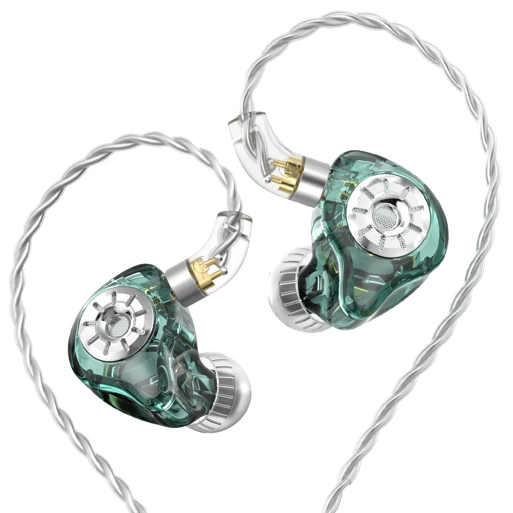 TRN ST1 PRO In-Ear Monitors 1DD + 1BA Hybrid Driver Wired Earphone HiFiGo Green No Mic
