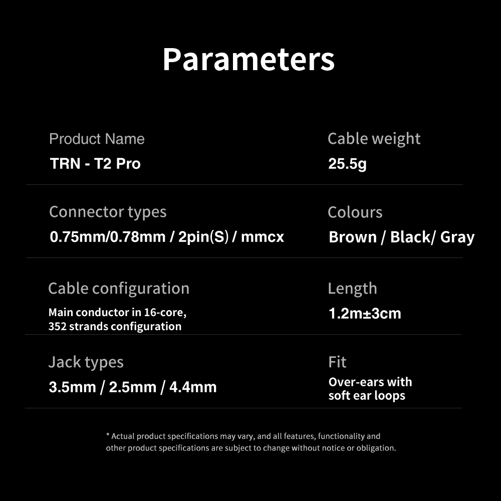 TRN T2 Pro 16 Core Earphones Silver Plated Earphone Cable 0.75 0.78 MMCX / 2Pin-S - 2.5 3.5 4.4 Earphone Cable HiFiGo