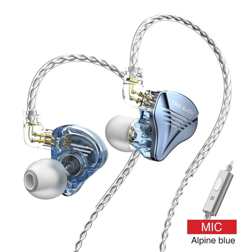 TRN TA2 2BA+1DD Hybrid In-Ear Monitors HiFiGo Blue with mic