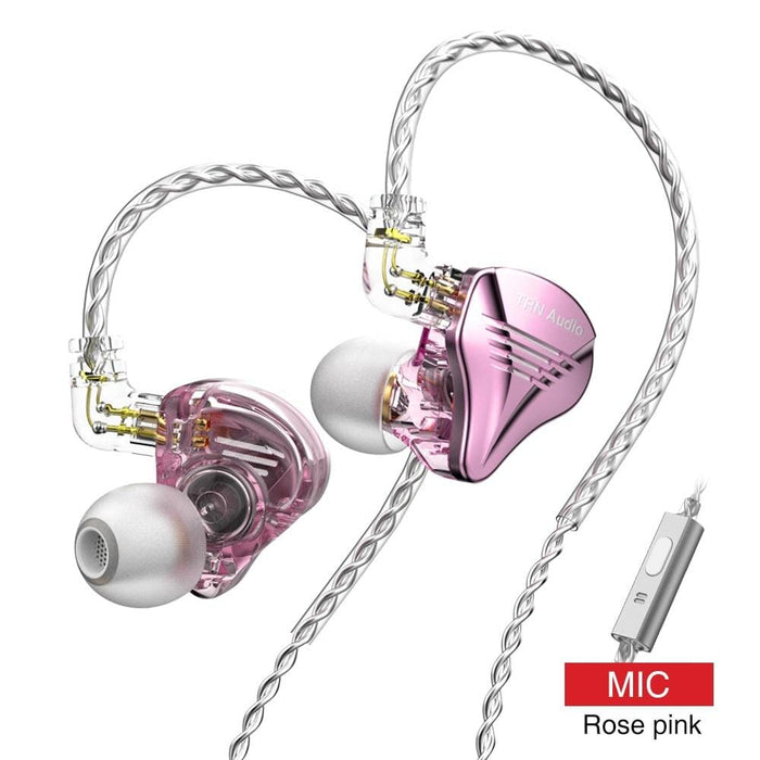 TRN TA2 2BA+1DD Hybrid In-Ear Monitors HiFiGo Pink with mic 