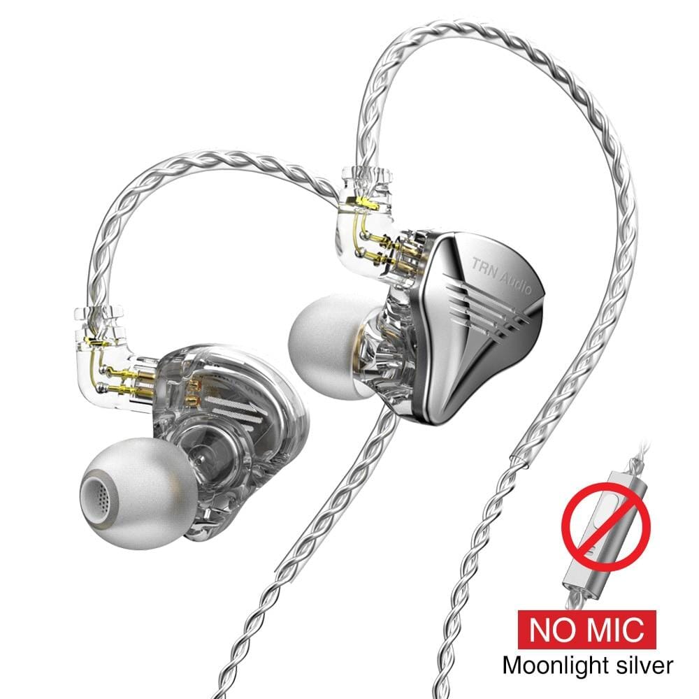 TRN TA2 2BA+1DD Hybrid In-Ear Monitors HiFiGo Silver no mic
