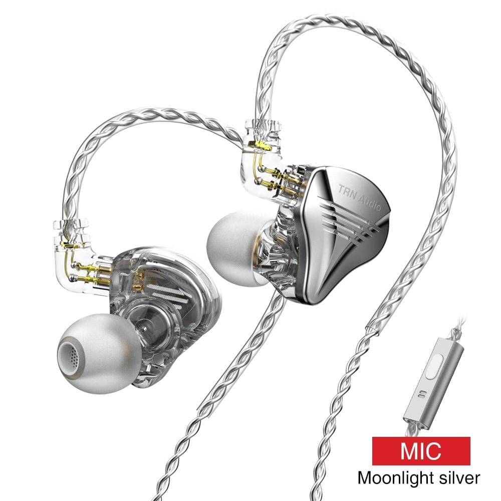 TRN TA2 2BA+1DD Hybrid In-Ear Monitors HiFiGo Silver with mic
