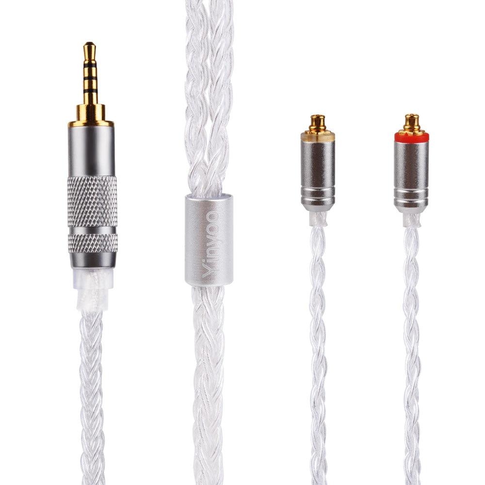 Yinyoo 16 Core Silver Plated Cable 2.5/3.5/4.4mm Upgrade Cable HiFiGo MMCX 2.5