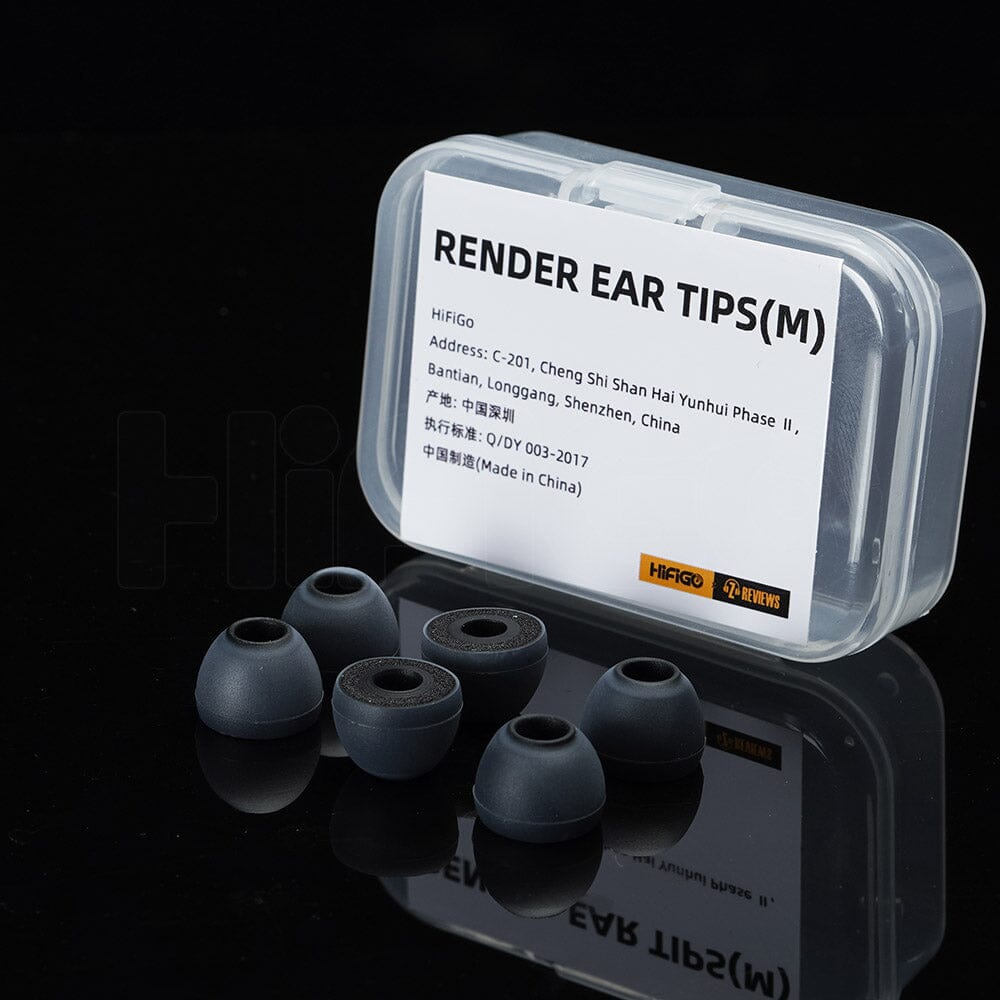 ZEOS Render Memory Foam Eartips Accessories HiFiGo Black-M (3 Pairs)