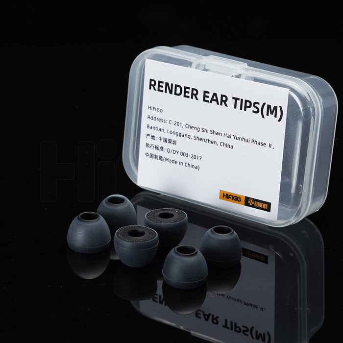 ZEOS Render Memory Foam Eartips Accessories HiFiGo Black-M (3 Pairs) 