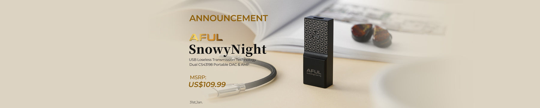 AFUL SnowyNight Dual CS43198 High-Performance USB DAC/Amp