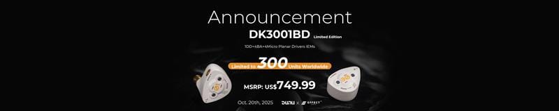 DUNU x Effect Audio Presents DK3001 BD 1DD+4BA+4Planar Tribrid Limited Edition IEMs