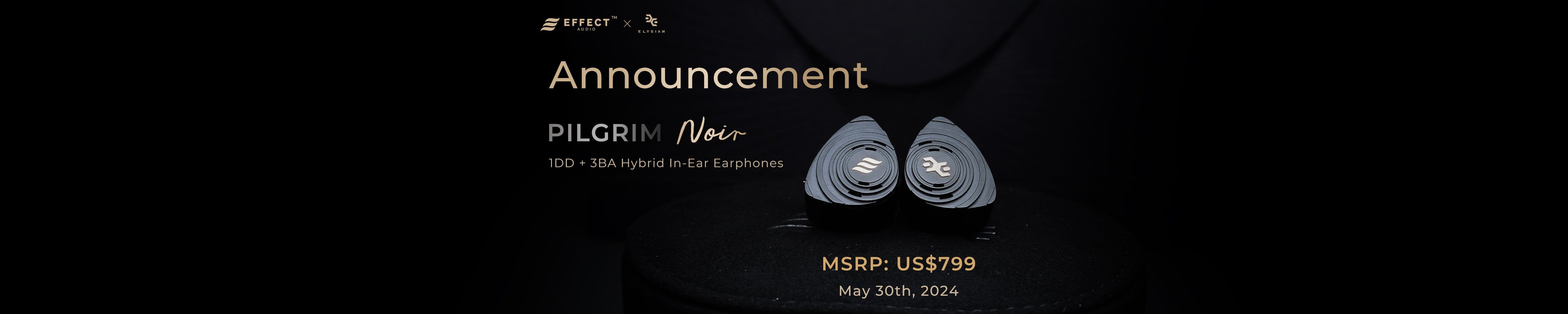 Effect Audio x Elysian Acoustic Labs Pilgrim: Noir 1 LSR DD+3BA Hybrid