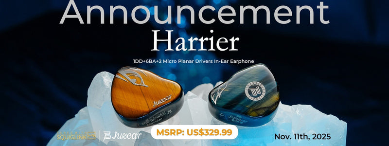 Juzear Unveils Harrier 1DD+6BA+2Micro Planar IEMs Tuned with Squiglink