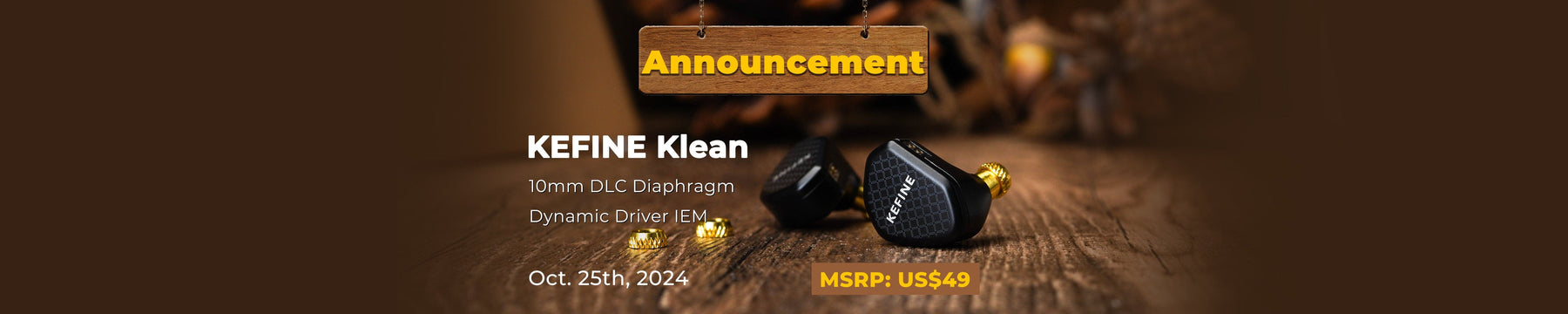 Kefine Introduces "Klean" Brand New 10mm DLC Diaphragm Dynamic Driver IEMs