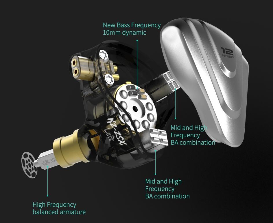 KZ ZSX earphone 5BA+1DD Hybrid 12 Units earphones Pre-sale | Hifigo
