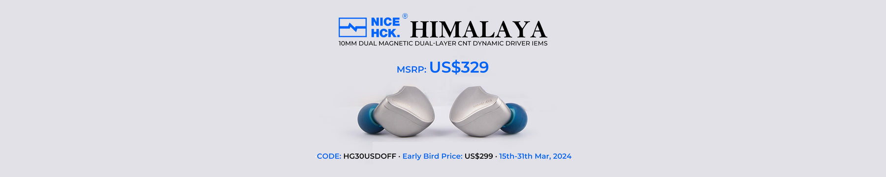 NiceHCK Himalaya Aerospace-Grade Titanium Alloy 10mm Dynamic Driver IEMs