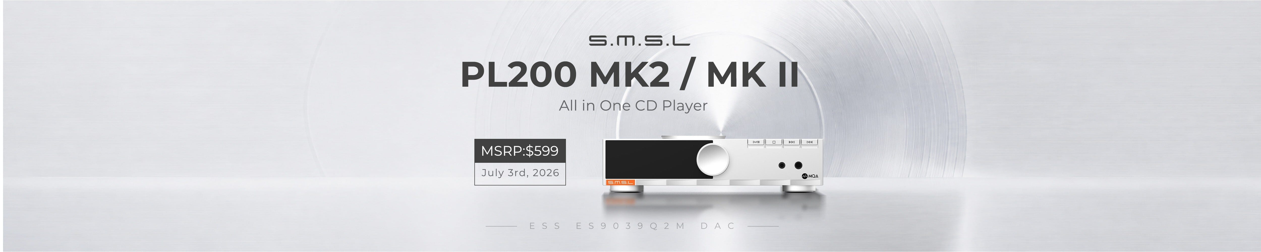 愚 OUR SECOND CD Leondoll SMSL Presents PL200 MKII CD Player with ES9039Q2M DAC and Fully-Discre