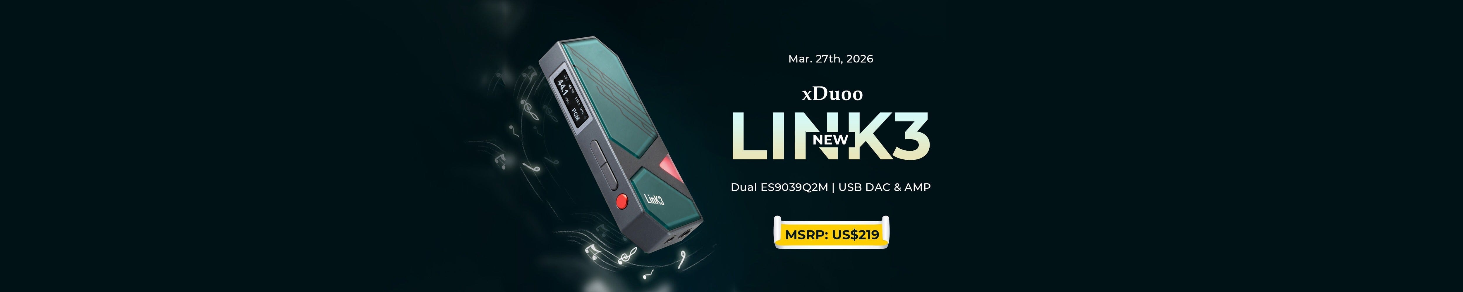xDuoo Presents Link3 Dual ES9039Q2M Portable DAC/AMP with MicroSD Card