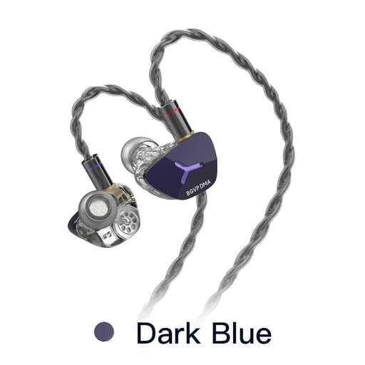 BGVP DMA 1DD + 2BA + 2BCD Hybrid Bone Conduction In-Ear Earphone HiFiGo DMA- Dark Blue 