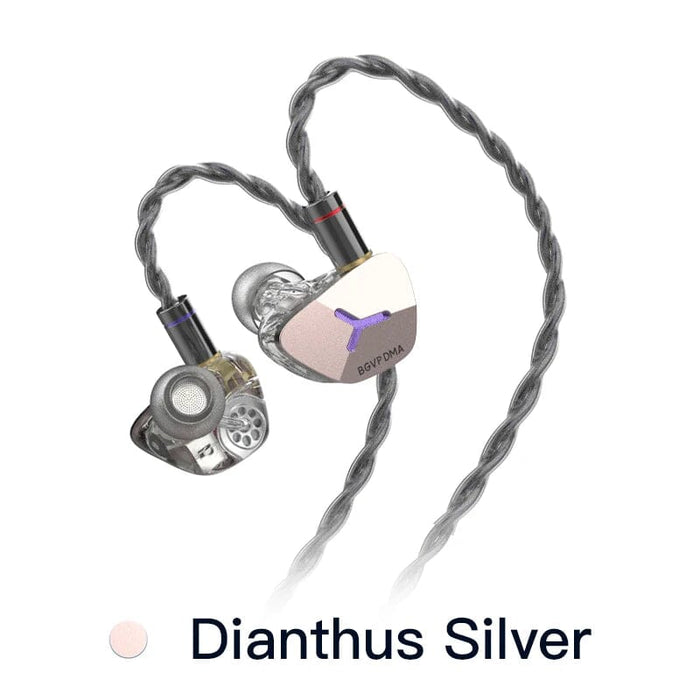 BGVP DMA 1DD + 2BA + 2BCD Hybrid Bone Conduction In-Ear Earphone HiFiGo DMA- Dianthus Silver 
