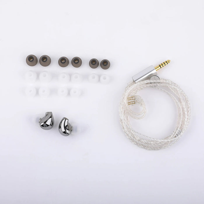 BLON BL03 II 10mm Dual-Chamber Dynamic Driver IEMs HiFiGo BL03 II-Silver 4.4mm No Mic 