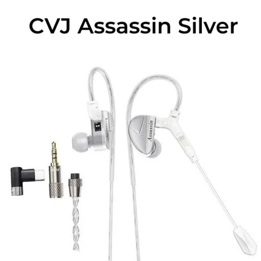 CVJ Assassin Silver 1BA+1DD+1Vibration Driver Unit In-Ear Monitors HiFiGo 
