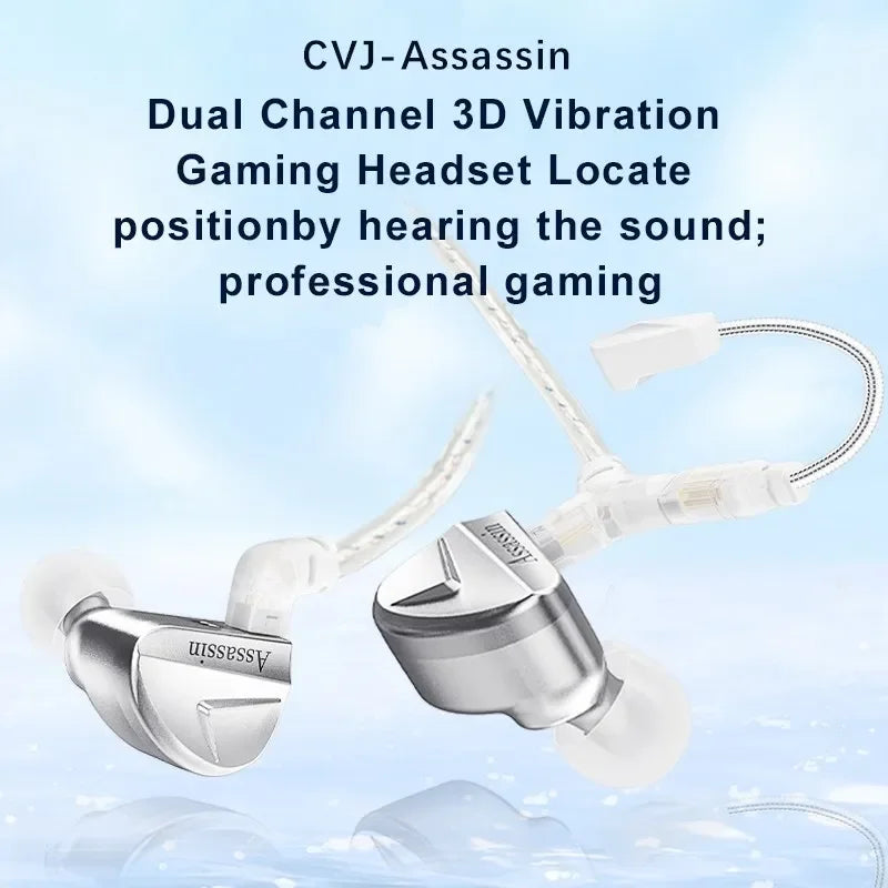 CVJ Assassin Silver 1BA+1DD+1Vibration Driver Unit In-Ear Monitors HiFiGo 