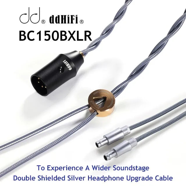 DD ddHiFi BC150BXLR Double Shield Balanced Silver Headphone Upgrade Cable HiFiGo 
