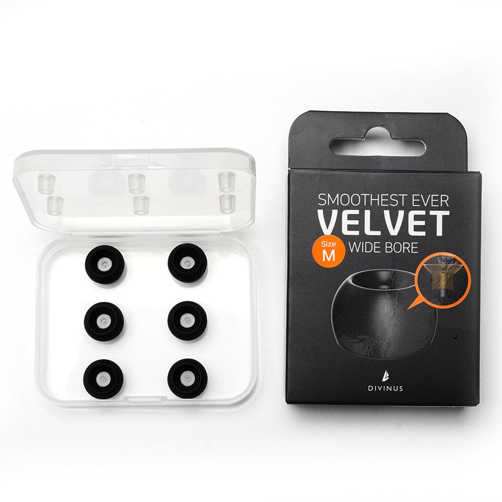 DIVINUS Velvet Wide Bore Silicone Eartips For 4-6mm Nozzle HiFiGo Velvet Wide Bore-M(3 Pairs) 