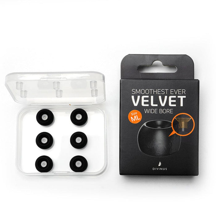 DIVINUS Velvet Wide Bore Silicone Eartips For 4-6mm Nozzle HiFiGo Velvet Wide Bore-ML(3 Pairs) 