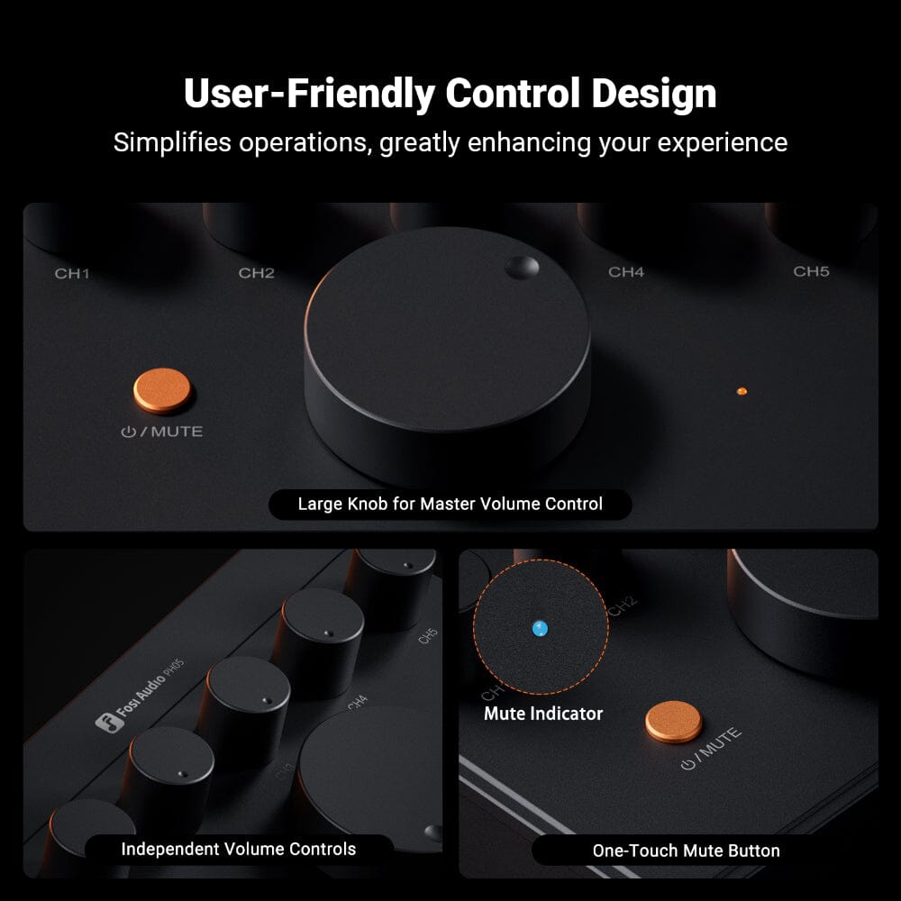 Fosi Audio PH05 5 Channel Desktop Headphone Splitter/Amplifier HiFiGo 