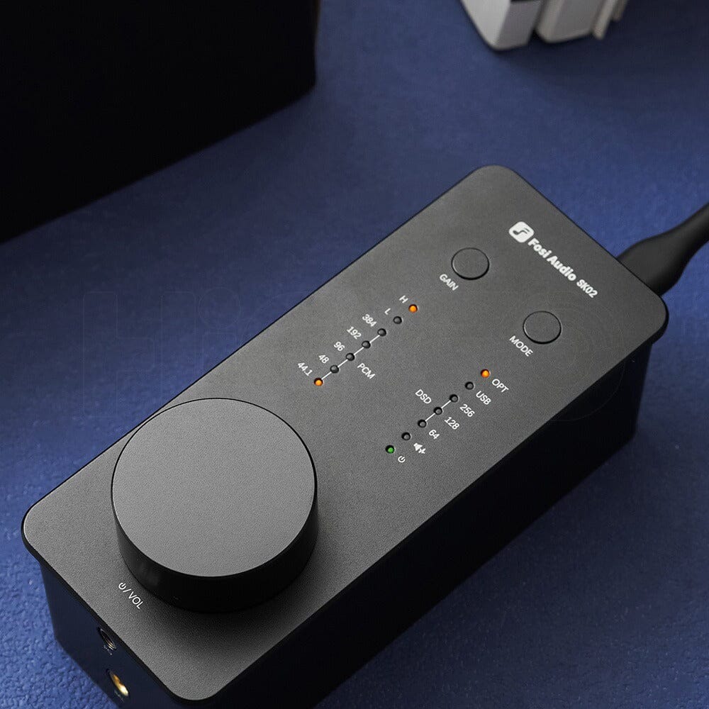 Fosi Audio SK02 ES9038Q2M Compact Desktop DAC and Headphone Amplifier HiFiGo 
