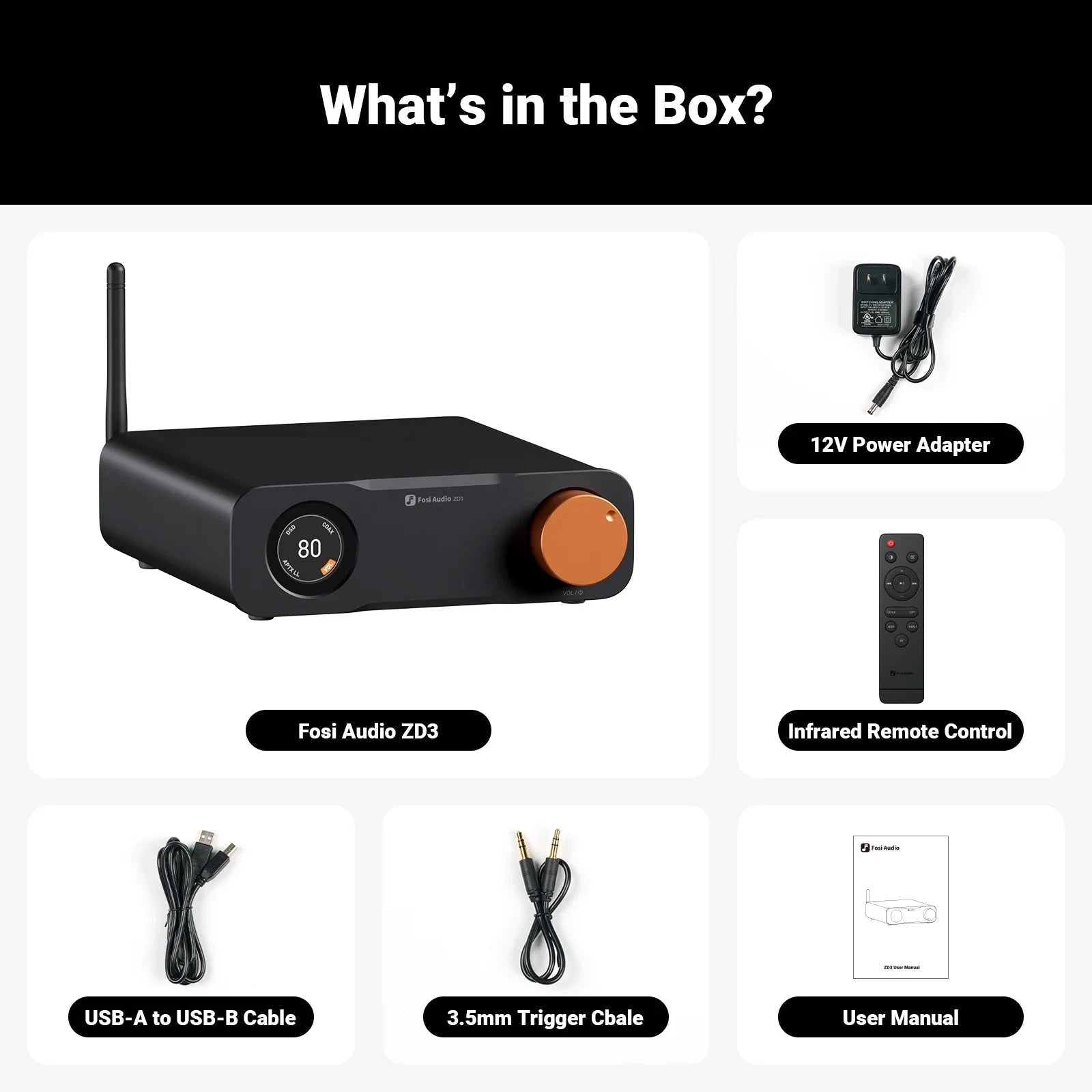 Fosi Audio ZD3 ES9039Q2M Desktop DAC and Preamplifier HiFiGo ZD3 