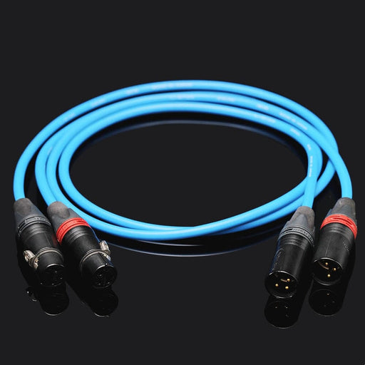 GUSTARD 3-Pin Balanced XLR Copper Cable OCC HiFiGo XLR Cable-Blue-1m-1Pair 