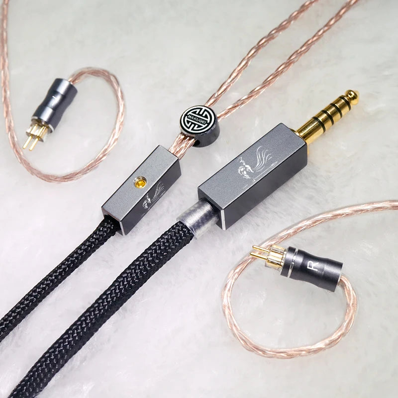 HAKUGEI Black Warrior 6N OCC Copper & Silver Plated Earphone Cable HiFiGo 