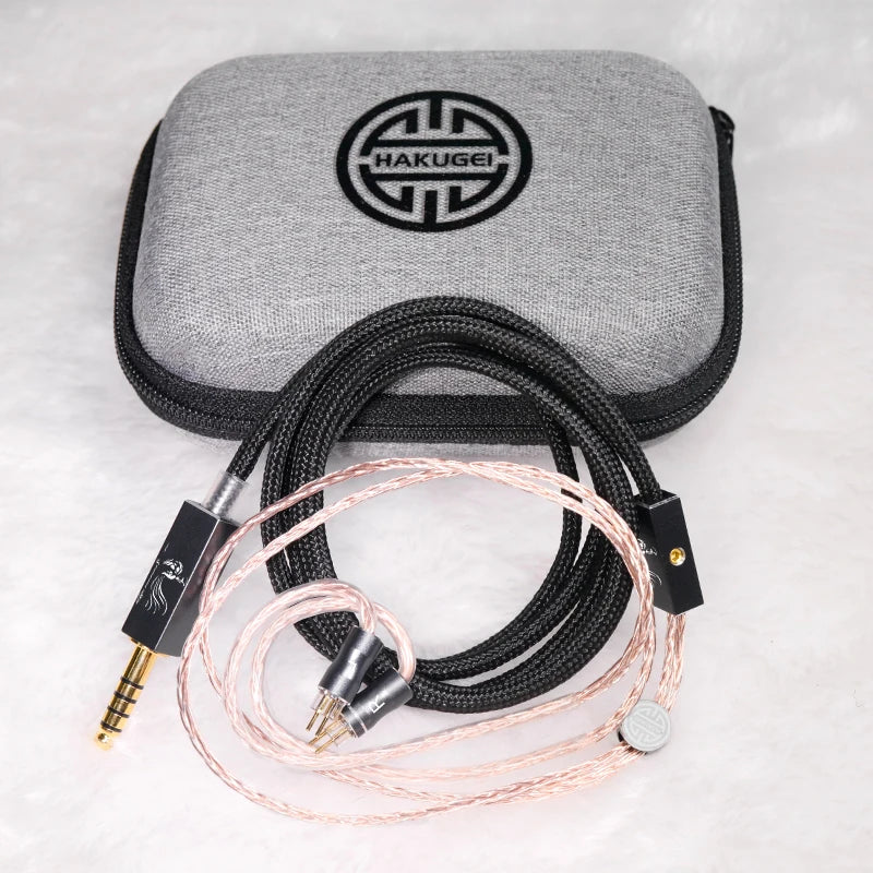 HAKUGEI Black Warrior 6N OCC Copper & Silver Plated Earphone Cable HiFiGo 