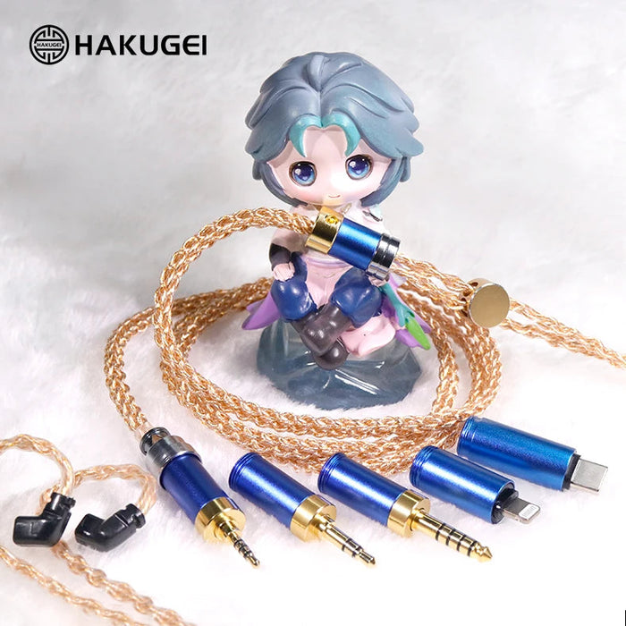 HAKUGEI Golden Rope 5N OCC Litz & Gold & Silver Plated Copper Earphone Cable HiFiGo 